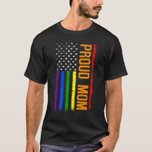 Camiseta Bandera Norteamericana Enfadada Mamá Lgbt Ga Lesbi