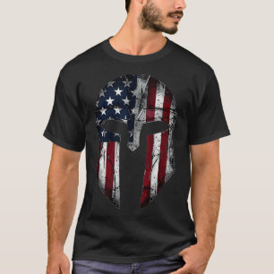 Camiseta Bandera norteamericana espartana para hombres patr