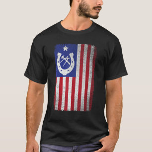 Camiseta Bandera norteamericana farrier herradura herradura