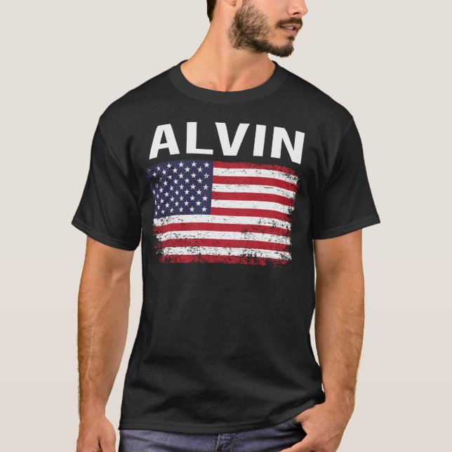 Camiseta Bandera norteamericana Grunge Alvin (Anverso)