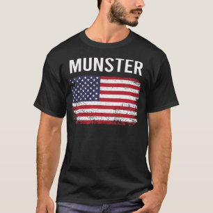 Camiseta Bandera norteamericana Grunge Munster