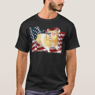 Camiseta Bandera Norteamericana Hamster 4 De Julio Para Hom