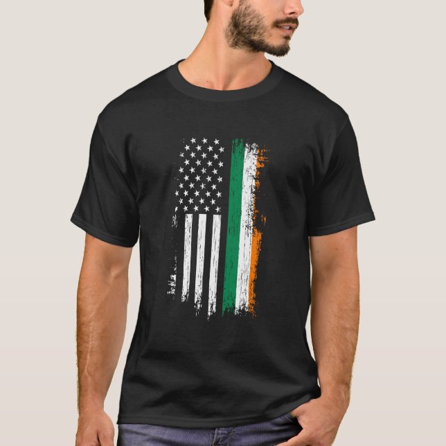 Camiseta Bandera Norteamericana Irlandesa Orgullo Irlanda E (Anverso)