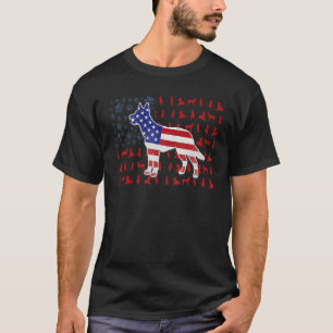 Camiseta Bandera Norteamericana Kelpie Australiana 4 De Jul