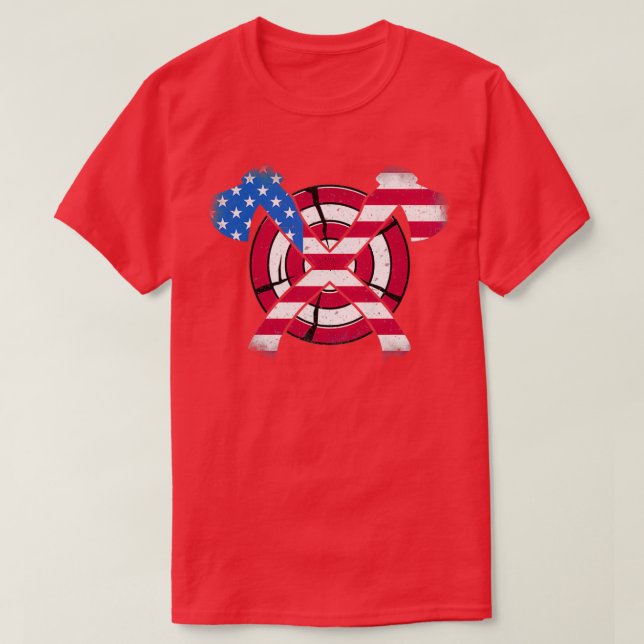 Camiseta Bandera norteamericana lanzando a un divertido hac (Diseño del anverso)