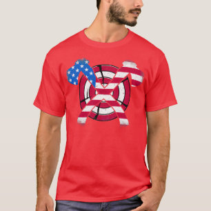 Camiseta Bandera norteamericana lanzando a un divertido hac