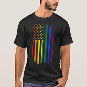 Camiseta Bandera Norteamericana Lgbt Con Problemas En El Ar