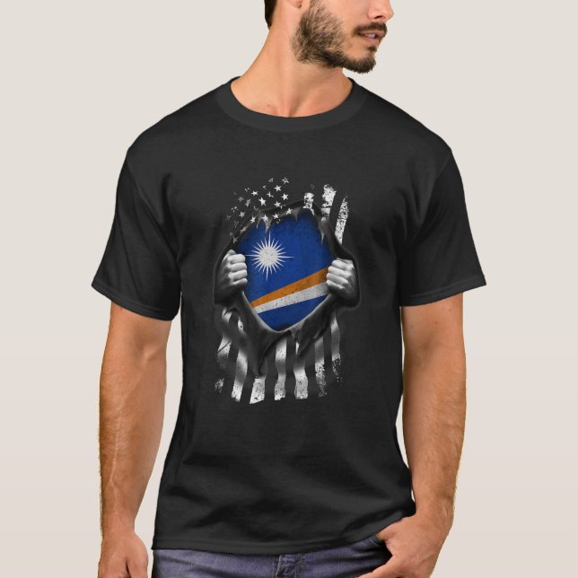 Camiseta Bandera Norteamericana Marshallesa En Las Islas Ma (Anverso)