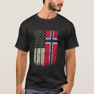 Camiseta Bandera Norteamericana Noruega Orgullo USA