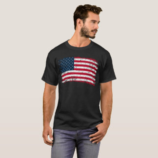 Camiseta Bandera norteamericana ondulada