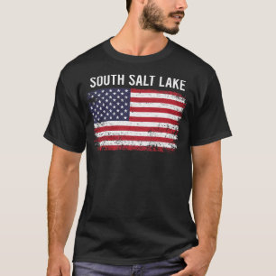Camiseta Bandera norteamericana ondulada Lago Salino Sur