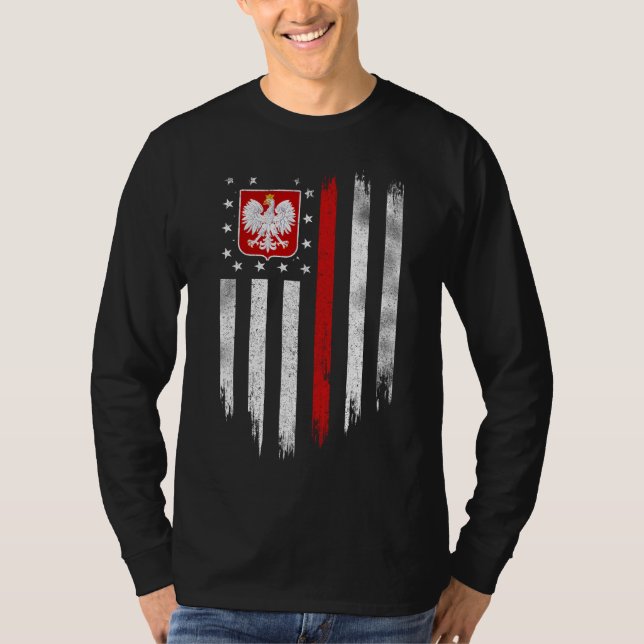 Camiseta Bandera Norteamericana Polaca Combo Polonia Usa Po (Anverso)