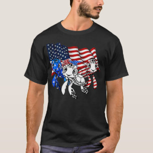 Camiseta Bandera Norteamericana Tres Tortugas Encantan Rega