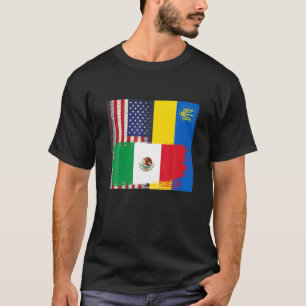 Camiseta Bandera Norteamericana Ucraniana Mexicana Ucrania