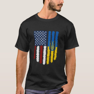 Camiseta Bandera Norteamericana Ucraniana Ucrania Estados U