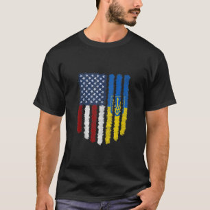 Camiseta Bandera Norteamericana Ucraniana Ucrania Estadouni