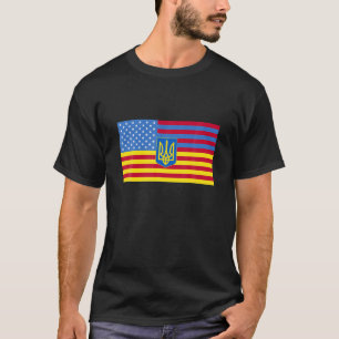 Camiseta Bandera Norteamericana Ucraniana Ucrania Usa Améri