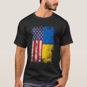 Camiseta Bandera Norteamericana Ucraniana Ucrania Usa Royas