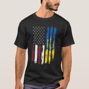 Camiseta Bandera Norteamericana Ucraniana Usa Ucrania