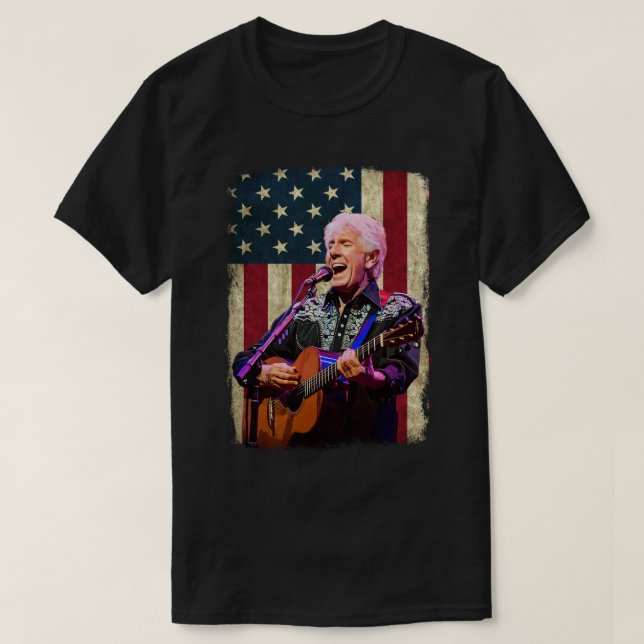 Camiseta Bandera norteamericana vintage Graham Nash Legend (Diseño del anverso)