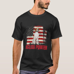 Camiseta Bandera norteamericana vintage Inglés Puntero Perr
