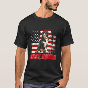 Camiseta Bandera norteamericana vintage Perro de montaña Be