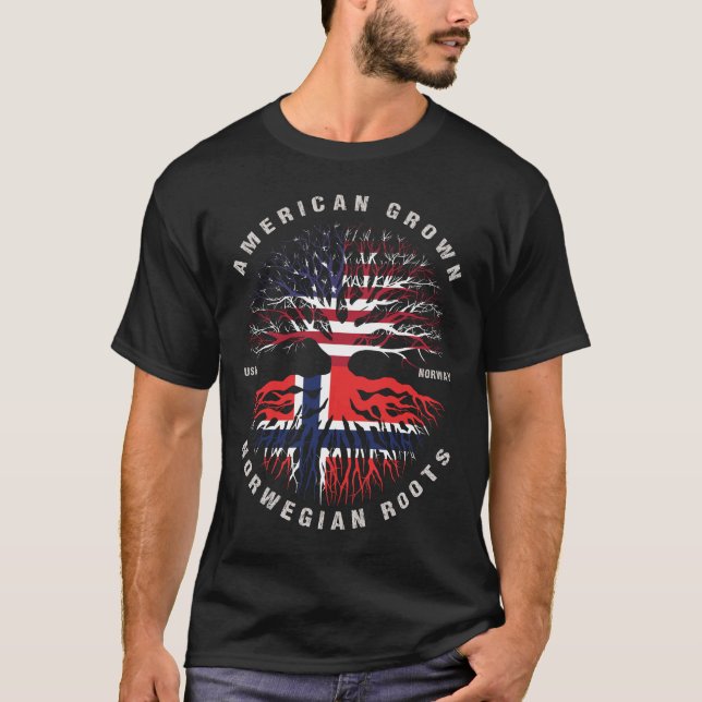 Camiseta Bandera noruega cultivada en Estados Unidos (Anverso)