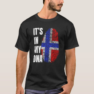 Camiseta Bandera noruega de ADN de huella digital