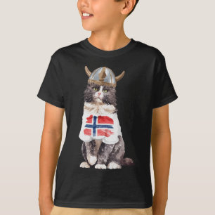 Camiseta Bandera noruega de gato forestal