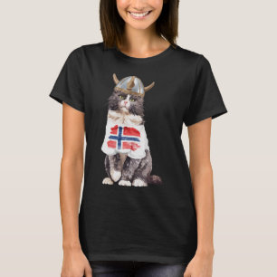 Camiseta Bandera noruega de gato forestal