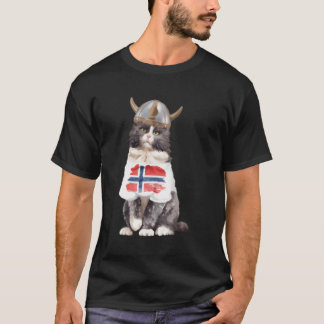 Camiseta Bandera noruega de gato forestal