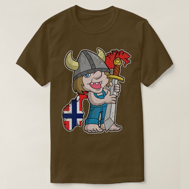 Camiseta Bandera noruega de mapas de Noruega (Diseño del anverso)
