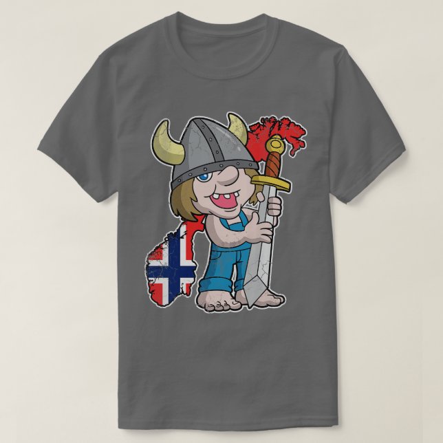 Camiseta Bandera noruega de mapas de Noruega (Diseño del anverso)