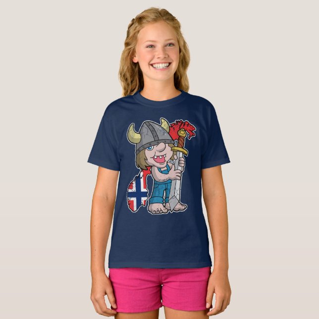 Camiseta Bandera noruega de Noruega del duende (Anverso completo)