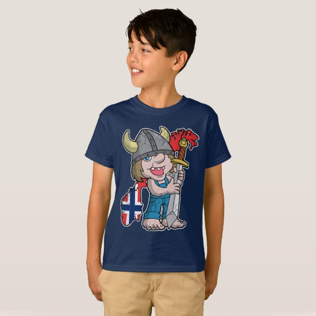 Camiseta Bandera noruega de Noruega del duende (Anverso completo)