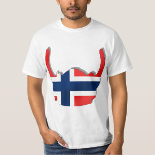 Camiseta Bandera noruega del casco de Noruega vikingo