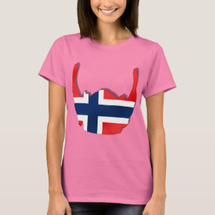 Camiseta Bandera noruega del casco vikino