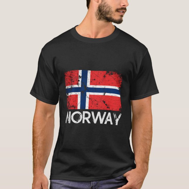 Camiseta Bandera Noruega Hecha En Noruega (Anverso)