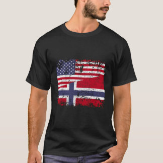 Camiseta Bandera Noruega Media Estadounidense Bandera Norue