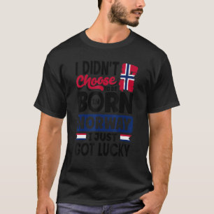 Camiseta Bandera noruega Noruega que acabo de tener suerte