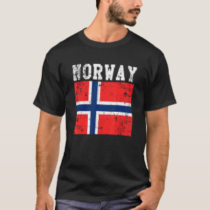 Camiseta Bandera noruega retro vintage