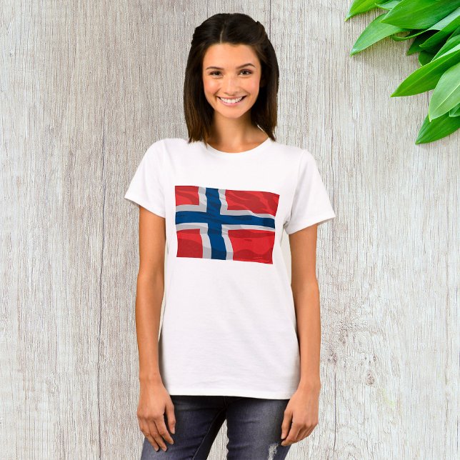 Camiseta Bandera Noruega Rojo Y Azul (Subido por el creador)