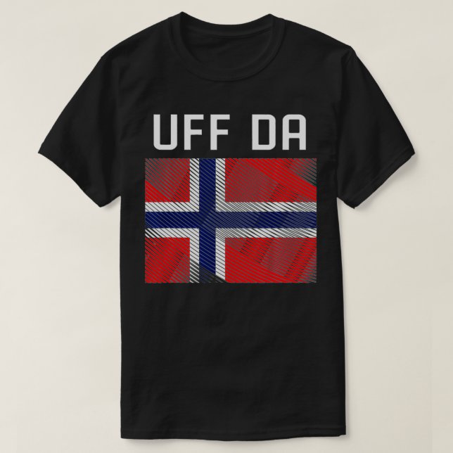 Camiseta Bandera noruega Viking De Escandinavia Uff Da  (Diseño del anverso)