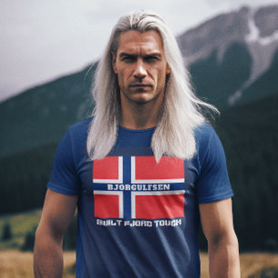 Camiseta Bandera noruega y fiordo construido