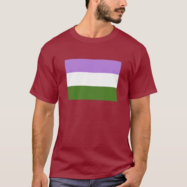 CAMISETA BANDERA OFICIAL DEL ORGULLO DE GENDERQUEER (Anverso)