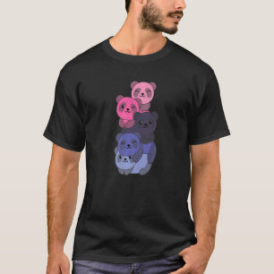Camiseta Bandera Omnisexual Pile Pride Lgbtq Pandas Cute Om