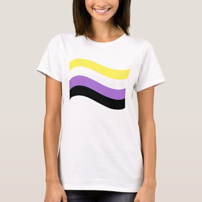 Camiseta Bandera ondeando no binaria (Anverso)