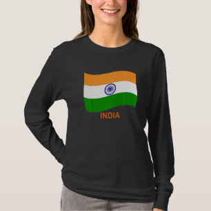 Camiseta Bandera ondeante india Bharat de la India  