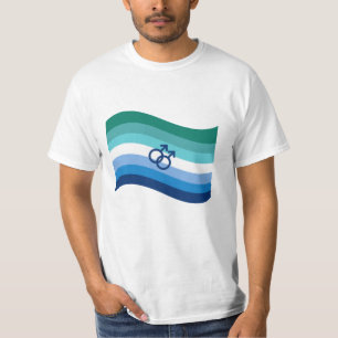 Camiseta Bandera Ondulada de Orgullo de Amor Gay Masculino