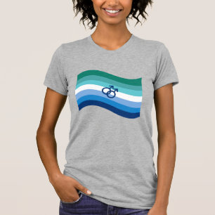 Camiseta Bandera Ondulada de Orgullo de Amor Gay Masculino